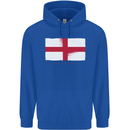 England Flag St Georges Day Rugby Football Childrens Kids Hoodie Royal Blue