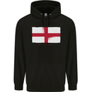 England Flag St Georges Day Rugby Football Mens 80% Cotton Hoodie Black