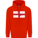 England Flag St Georges Day Rugby Football Mens 80% Cotton Hoodie Bright Red