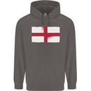 England Flag St Georges Day Rugby Football Mens 80% Cotton Hoodie Charcoal