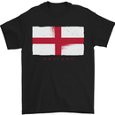 England Flag St Georges Day Rugby Football Mens T-Shirt Cotton Gildan Black