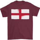 England Flag St Georges Day Rugby Football Mens T-Shirt Cotton Gildan Maroon