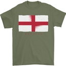 England Flag St Georges Day Rugby Football Mens T-Shirt Cotton Gildan Military Green