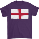 England Flag St Georges Day Rugby Football Mens T-Shirt Cotton Gildan Purple