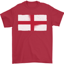 England Flag St Georges Day Rugby Football Mens T-Shirt Cotton Gildan Red