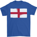 England Flag St Georges Day Rugby Football Mens T-Shirt Cotton Gildan Royal Blue
