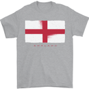 England Flag St Georges Day Rugby Football Mens T-Shirt Cotton Gildan Sports Grey