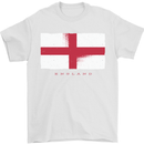 England Flag St Georges Day Rugby Football Mens T-Shirt Cotton Gildan White