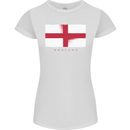 England Flag St Georges Day Rugby Football Womens Petite Cut T-Shirt White