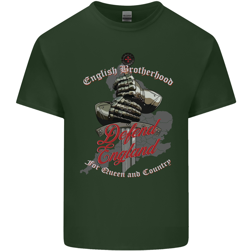 English Brotherhood Mens Cotton T-Shirt Tee Top Forest Green