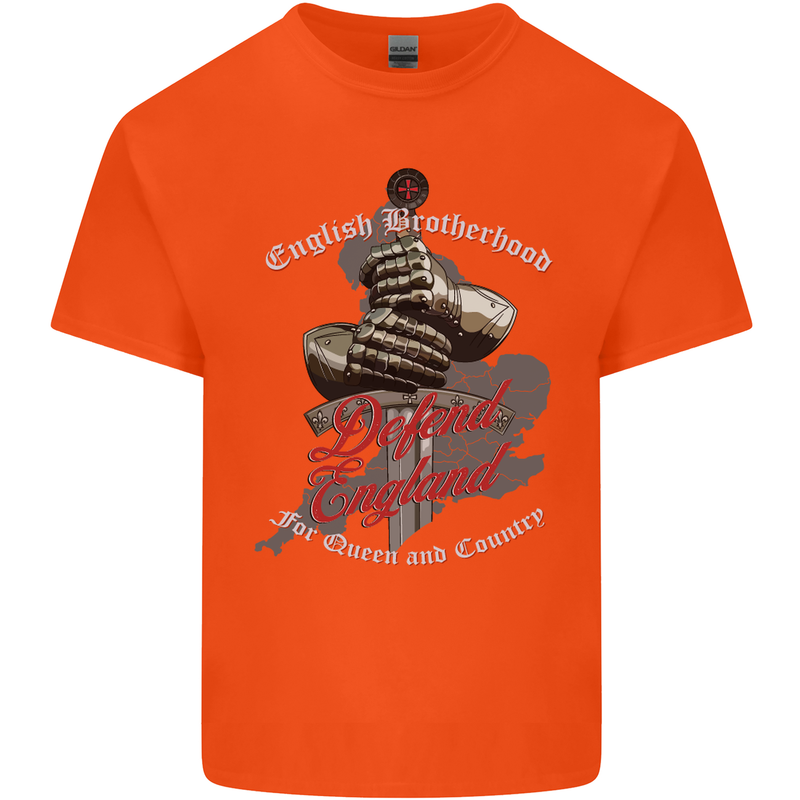 English Brotherhood Mens Cotton T-Shirt Tee Top Orange