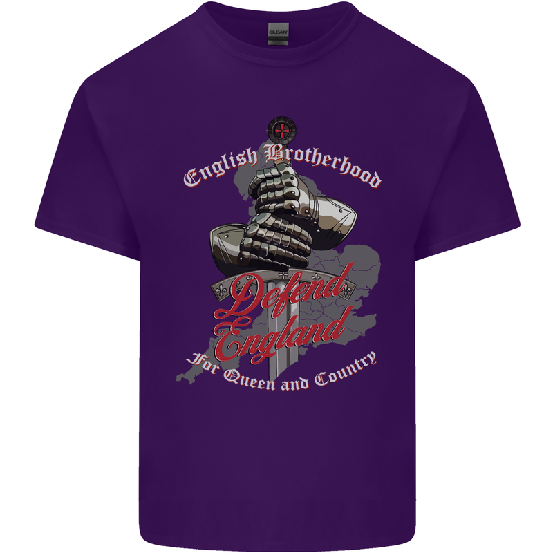 English Brotherhood Mens Cotton T-Shirt Tee Top Purple
