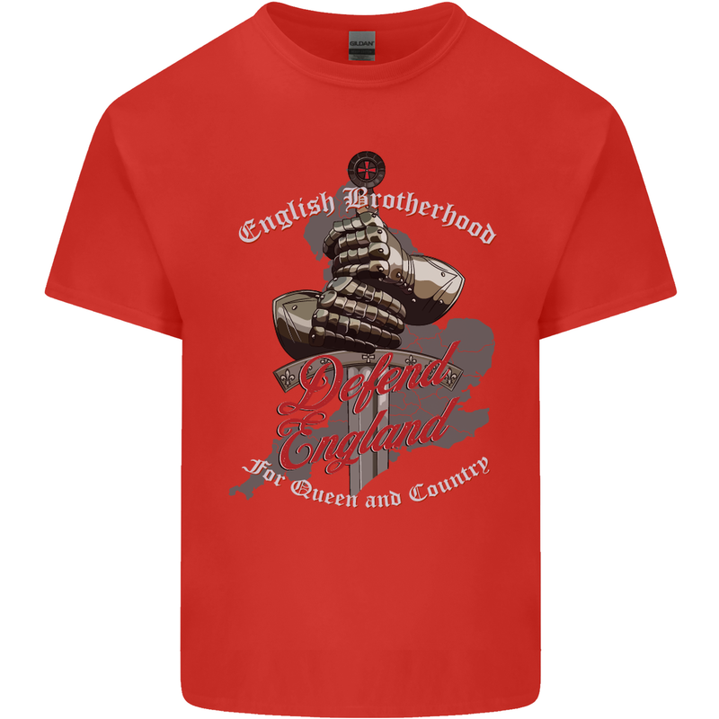 English Brotherhood Mens Cotton T-Shirt Tee Top Red