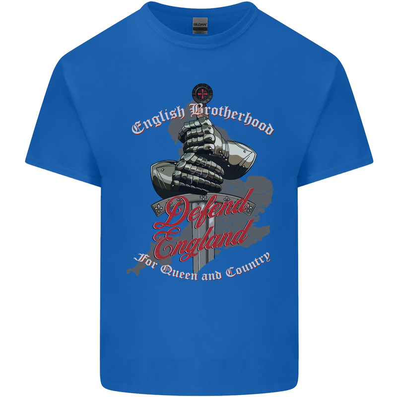 English Brotherhood Mens Cotton T-Shirt Tee Top Royal Blue