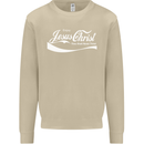 Enjoy Jesus Christ Funny Chiristian Mens Sweatshirt Jumper Sand