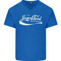 Enjoy Jesus Christ Funny Chiristian Mens V-Neck Cotton T-Shirt Royal Blue