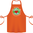 Environment Save the Ocean Stop Pollution Cotton Apron 100% Organic Orange