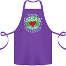 Environment Save the Ocean Stop Pollution Cotton Apron 100% Organic Purple