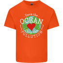 Environment Save the Ocean Stop Pollution Mens Cotton T-Shirt Tee Top Orange