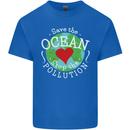 Environment Save the Ocean Stop Pollution Mens Cotton T-Shirt Tee Top Royal Blue
