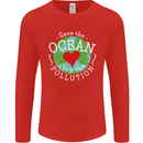 Environment Save the Ocean Stop Pollution Mens Long Sleeve T-Shirt Red