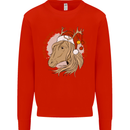 Equestrian Dear Santa Funny Horse Christmas Mens Sweatshirt Jumper Bright Red