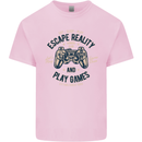 Escape Reality and Play Games Mens Cotton T-Shirt Tee Top Light Pink