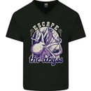 Escape the Abyss Scuba Diving Mens V-Neck Cotton T-Shirt Black