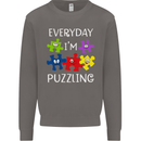 Every Day I'm Puzzling Autism Autistic ASD Mens Sweatshirt Jumper Charcoal