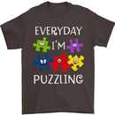 Every Day I'm Puzzling Autism Autistic ASD Mens T-Shirt Cotton Gildan Dark Chocolate