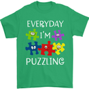Every Day I'm Puzzling Autism Autistic ASD Mens T-Shirt Cotton Gildan Irish Green