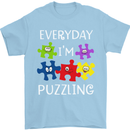 Every Day I'm Puzzling Autism Autistic ASD Mens T-Shirt Cotton Gildan Light Blue