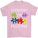Every Day I'm Puzzling Autism Autistic ASD Mens T-Shirt Cotton Gildan Light Pink