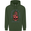Every Day Is a Party Hustle Skull Alcohol Childrens Kids Hoodie Forest Green