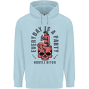 Every Day Is a Party Hustle Skull Alcohol Childrens Kids Hoodie Light Blue