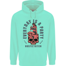 Every Day Is a Party Hustle Skull Alcohol Childrens Kids Hoodie Peppermint