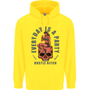 Every Day Is a Party Hustle Skull Alcohol Childrens Kids Hoodie Yellow