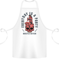 Every Day Is a Party Hustle Skull Alcohol Cotton Apron 100% Organic White