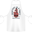 Every Day Is a Party Hustle Skull Alcohol Cotton Apron 100% Organic White