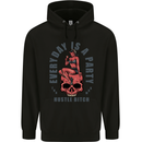 Every Day Is a Party Hustle Skull Alcohol Mens 80% Cotton Hoodie Black