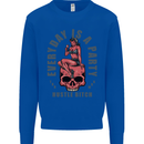 Every Day Is a Party Hustle Skull Alcohol Mens Sweatshirt Jumper Royal Blue