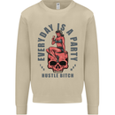 Every Day Is a Party Hustle Skull Alcohol Mens Sweatshirt Jumper Sand
