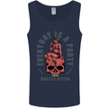 Every Day Is a Party Hustle Skull Alcohol Mens Vest Tank Top Navy Blue