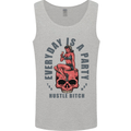 Every Day Is a Party Hustle Skull Alcohol Mens Vest Tank Top Sports Grey