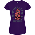 Every Day Is a Party Hustle Skull Alcohol Womens Petite Cut T-Shirt Purple