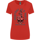 Every Day Is a Party Hustle Skull Alcohol Womens Wider Cut T-Shirt Red