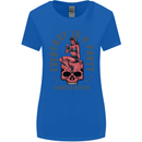 Every Day Is a Party Hustle Skull Alcohol Womens Wider Cut T-Shirt Royal Blue