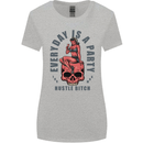 Every Day Is a Party Hustle Skull Alcohol Womens Wider Cut T-Shirt Sports Grey