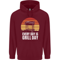 Every Days a Grill Day Funny BBQ Retirement Childrens Kids Hoodie Maroon