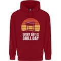 Every Days a Grill Day Funny BBQ Retirement Childrens Kids Hoodie Red